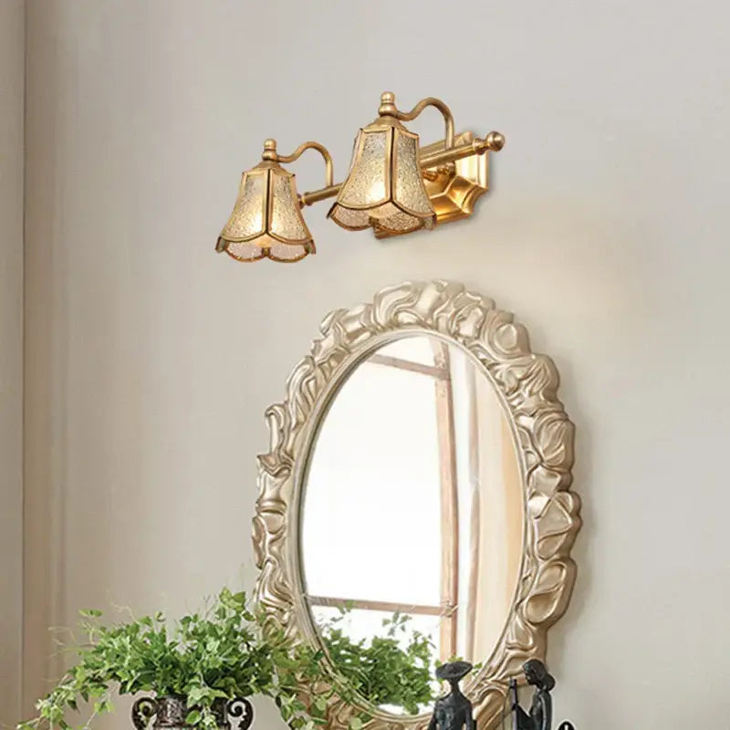 Golden glass mirror cabinet light bedroom vanity fixture