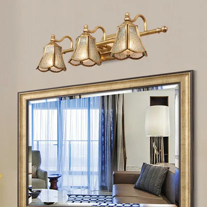 Golden glass mirror cabinet light bedroom vanity fixture