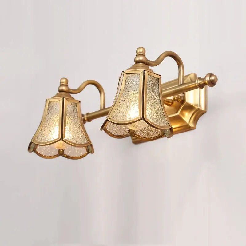 Golden glass mirror cabinet light bedroom vanity fixture