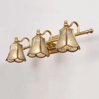 Golden glass mirror cabinet light bedroom vanity fixture