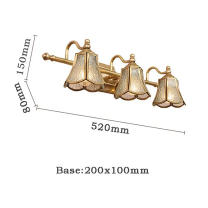 Golden glass mirror cabinet light bedroom vanity fixture