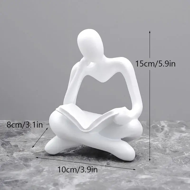 Golden glossy abstract thinker resin figurine office decor