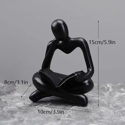 Golden glossy abstract thinker resin figurine office decor