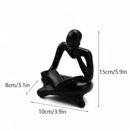 Golden glossy abstract thinker resin figurine office decor
