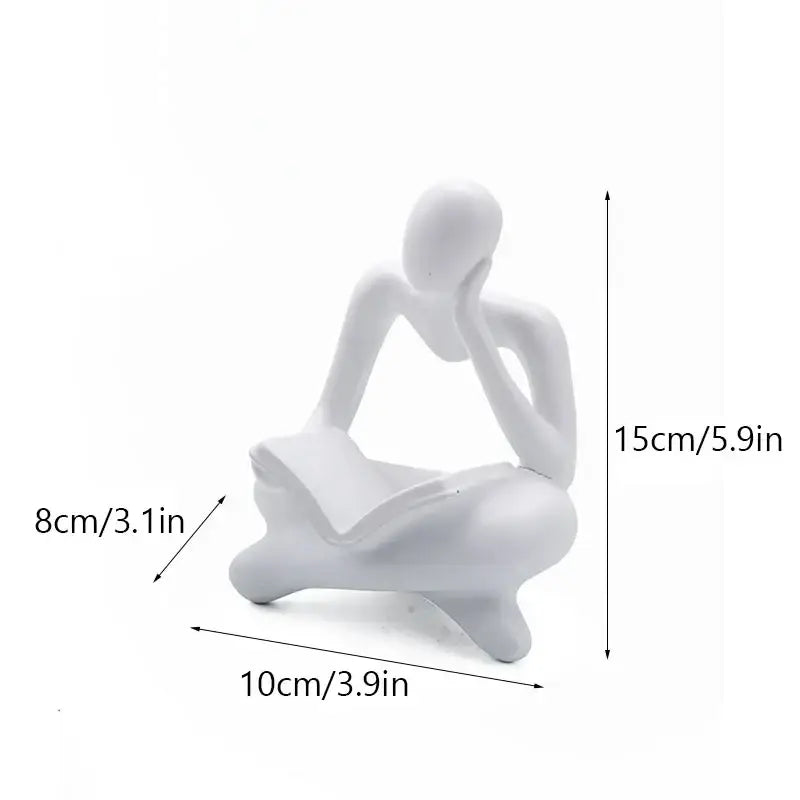 Golden glossy abstract thinker resin figurine office decor
