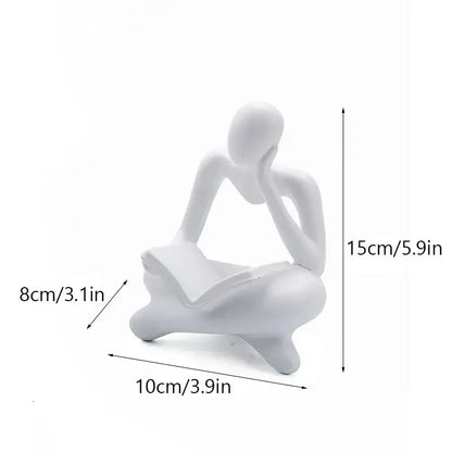 Golden glossy abstract thinker resin figurine office decor