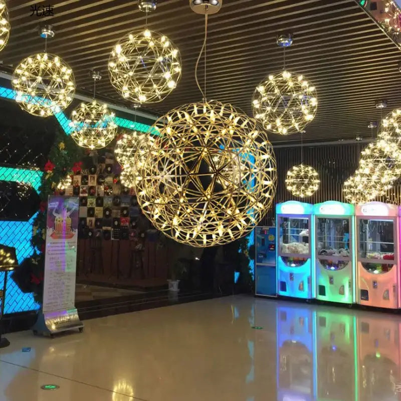 Golden gypsophila sparkball pendant lights living room chandelier
