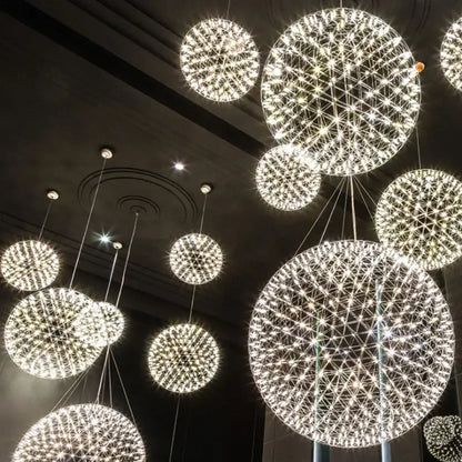 Golden gypsophila sparkball pendant lights living room chandelier