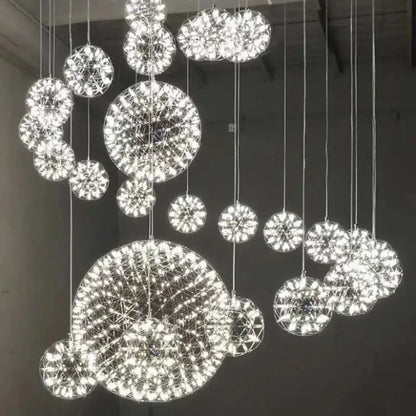 Golden gypsophila sparkball pendant lights living room chandelier