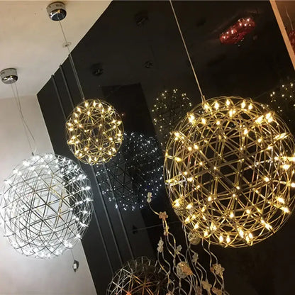 Golden gypsophila sparkball pendant lights living room chandelier