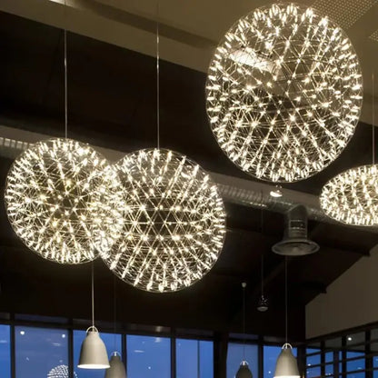 Golden gypsophila sparkball pendant lights living room chandelier