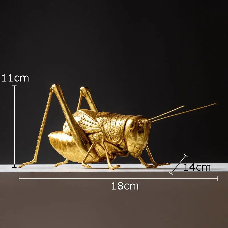 Golden honeybee insect statue living room metallic decor