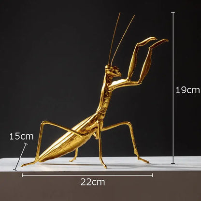 Golden honeybee insect statue living room metallic decor