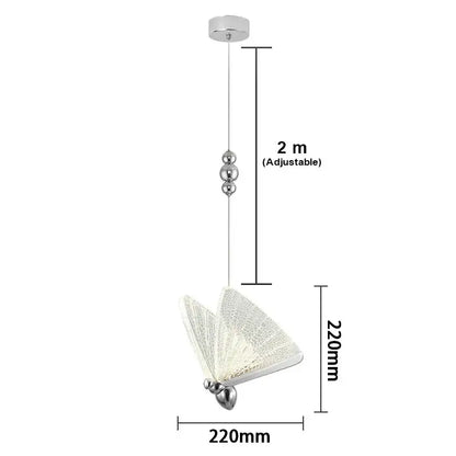 Golden iridescent butterfly pendant light for living room