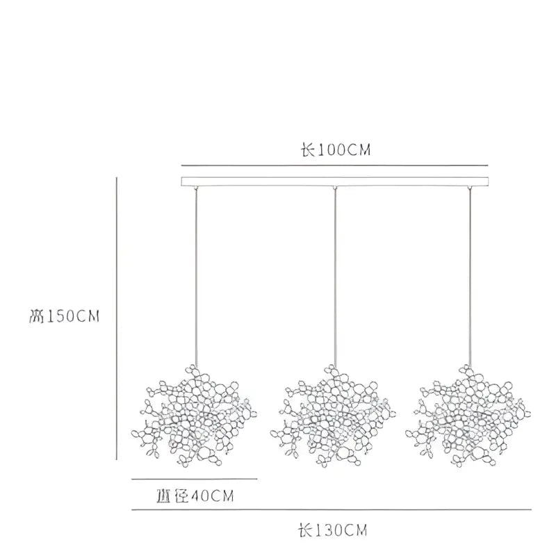Golden leaf pendant light dining room intricate branch hanging lamp