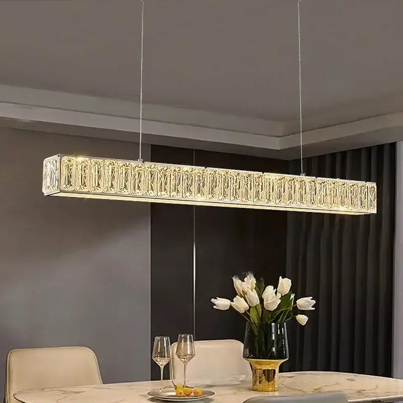 Golden led modern crystal chandelier dining room lighting