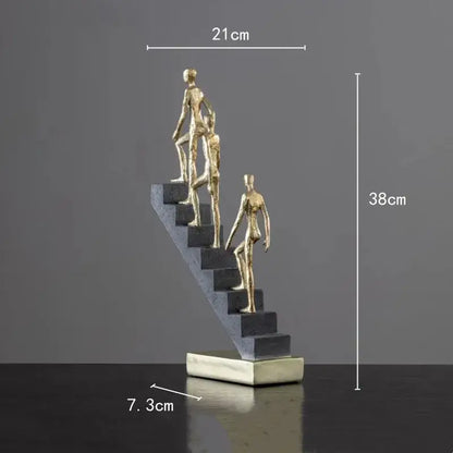 Golden man abstract resin staircase sculpture living room decor