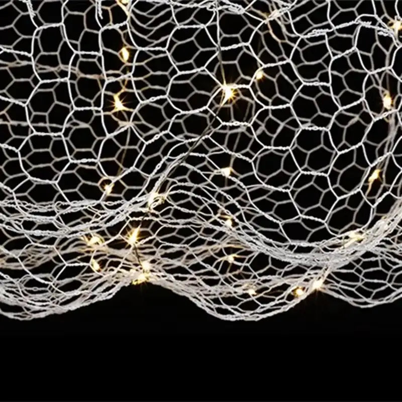 Golden mesh cloud pendant light bedroom warm led cloud light