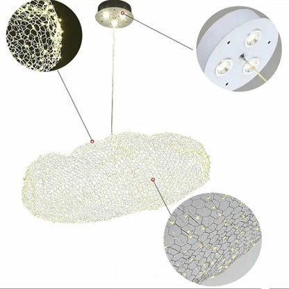 Golden mesh cloud light – bedroom pendant lamp