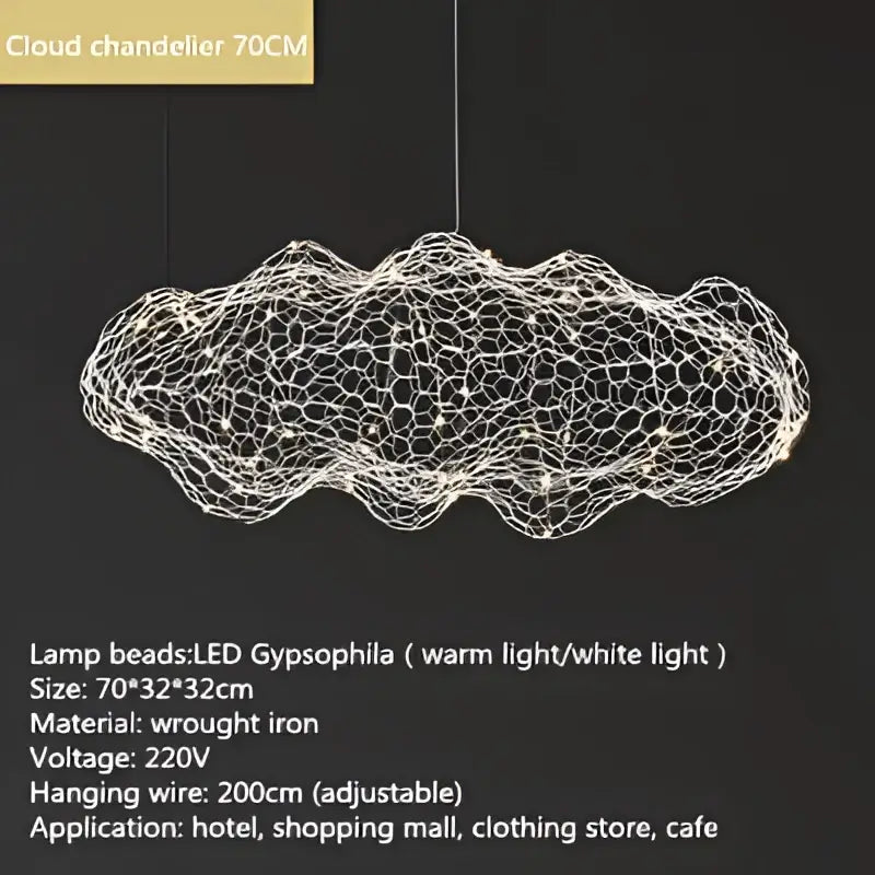 Golden mesh cloud light – bedroom pendant lamp