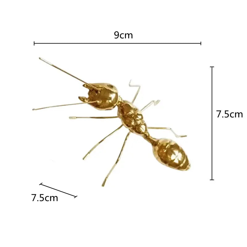 Golden metal ants decorative figurines – living room home decor