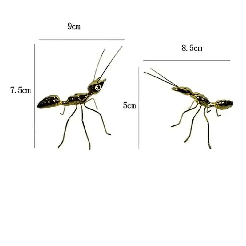 Golden metal ants decorative figurines – living room home decor