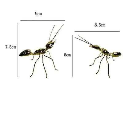Golden metal ants decorative figurines – living room home decor