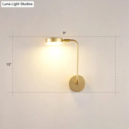 DecorBites™ Golden Metal LED Sconce: Stylish Round Wall Mounted Lamp for Bedrooms