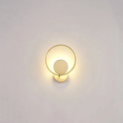 DecorBites™ Golden Metal LED Sconce: Stylish Round Wall Mounted Lamp for Bedrooms
