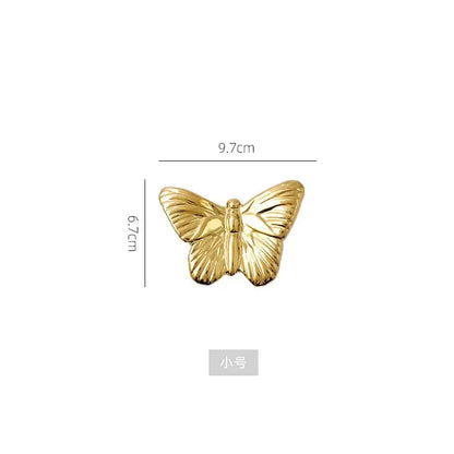 Golden metallic butterfly wall decoration set for living room