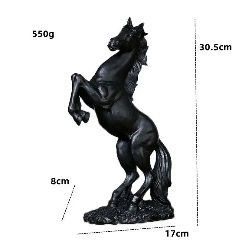 Golden metallic horse resin sculpture living room animal decor
