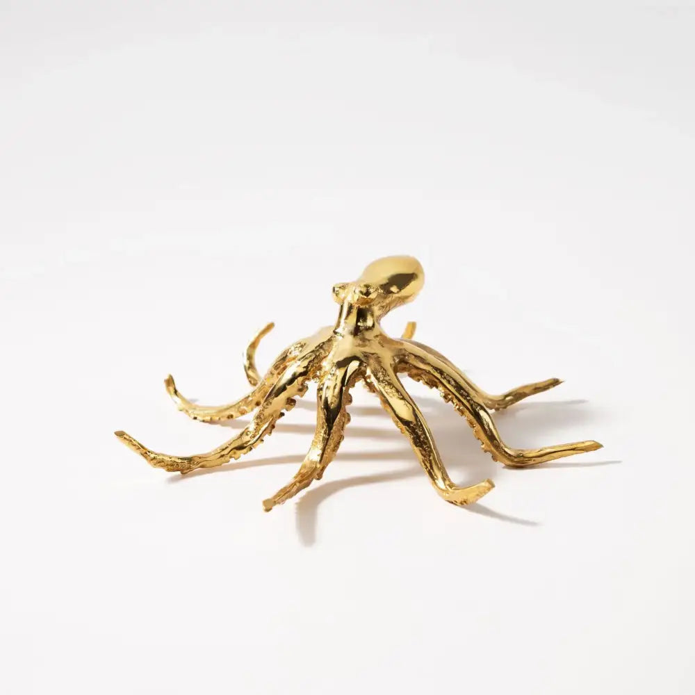 Golden octopus metal sculpture living room decor figurine