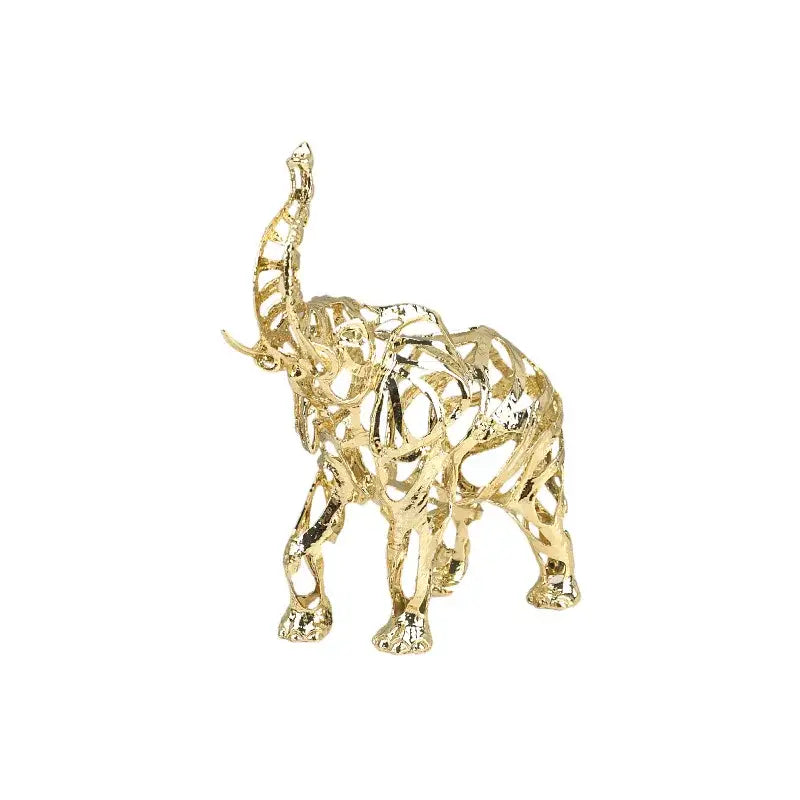Golden openwork animal sculpture tiger figurine living room decor