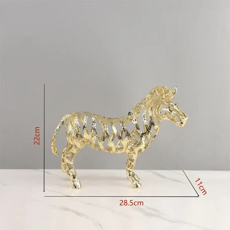Golden openwork animal sculpture tiger figurine living room decor