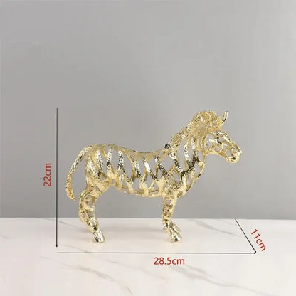 Golden openwork animal sculpture tiger figurine living room decor
