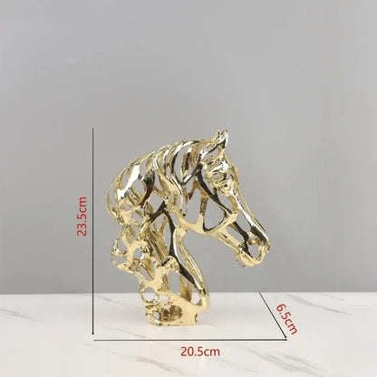 Golden openwork animal sculpture tiger figurine living room decor