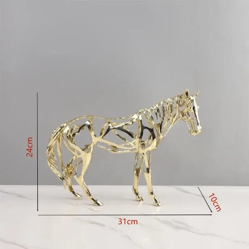 Golden openwork animal sculpture tiger figurine living room decor