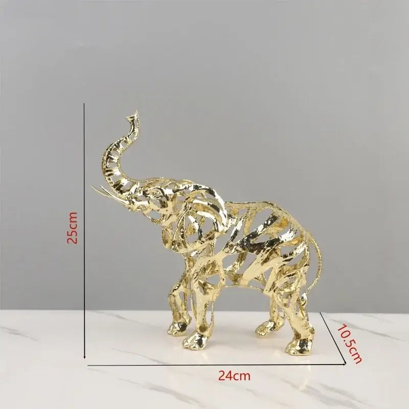 Golden openwork animal sculpture tiger figurine living room decor