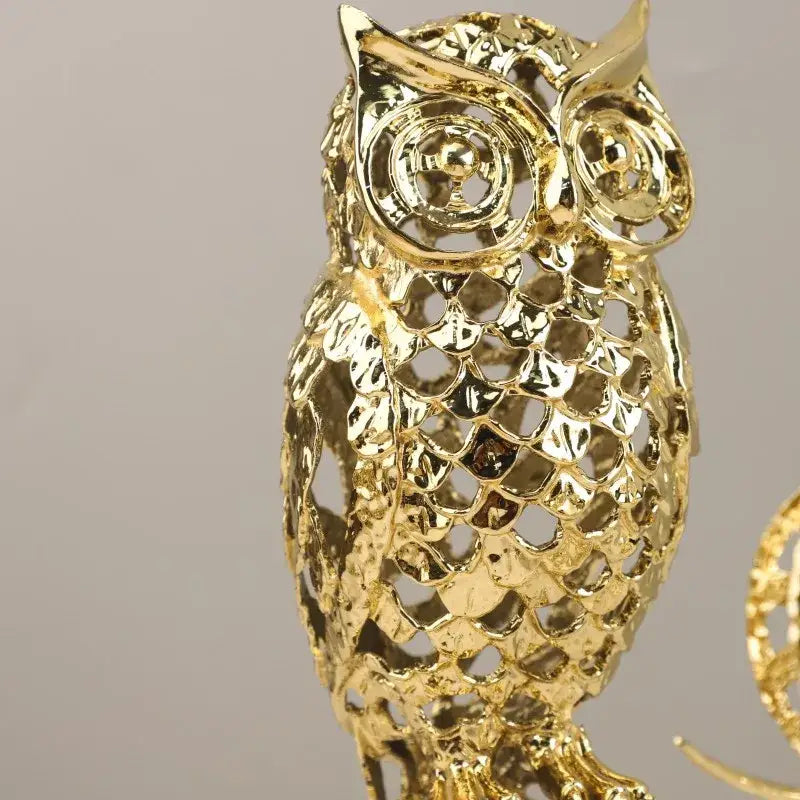 Golden openwork animal sculpture tiger figurine living room decor