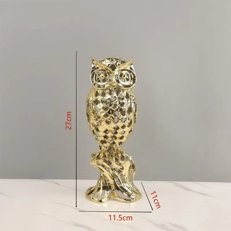 Golden openwork animal sculpture tiger figurine living room decor