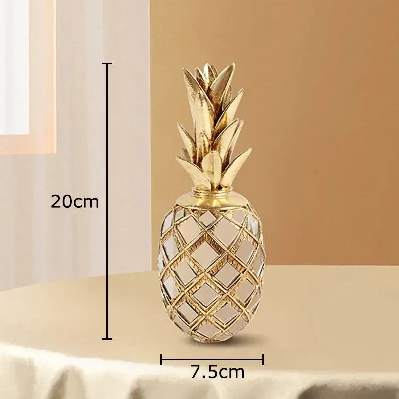 Golden pineapple lattice art statuette living room desk decoration