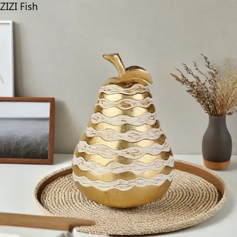 Golden pineapple lattice art statuette living room desk decoration