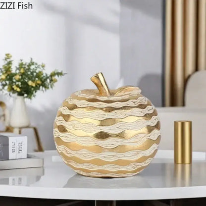 Golden pineapple lattice art statuette living room desk decoration