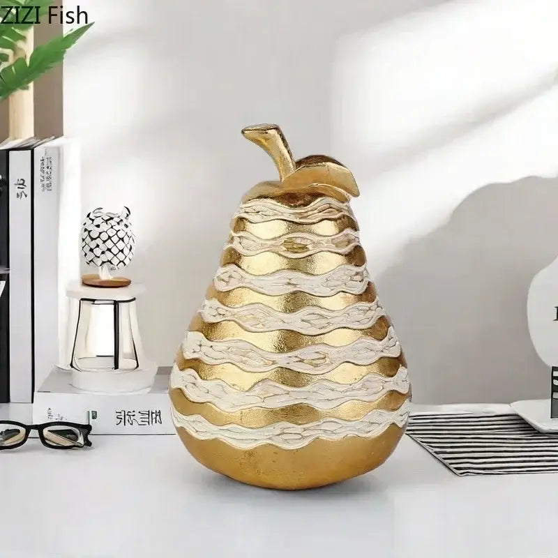 Golden pineapple lattice art statuette living room desk decoration
