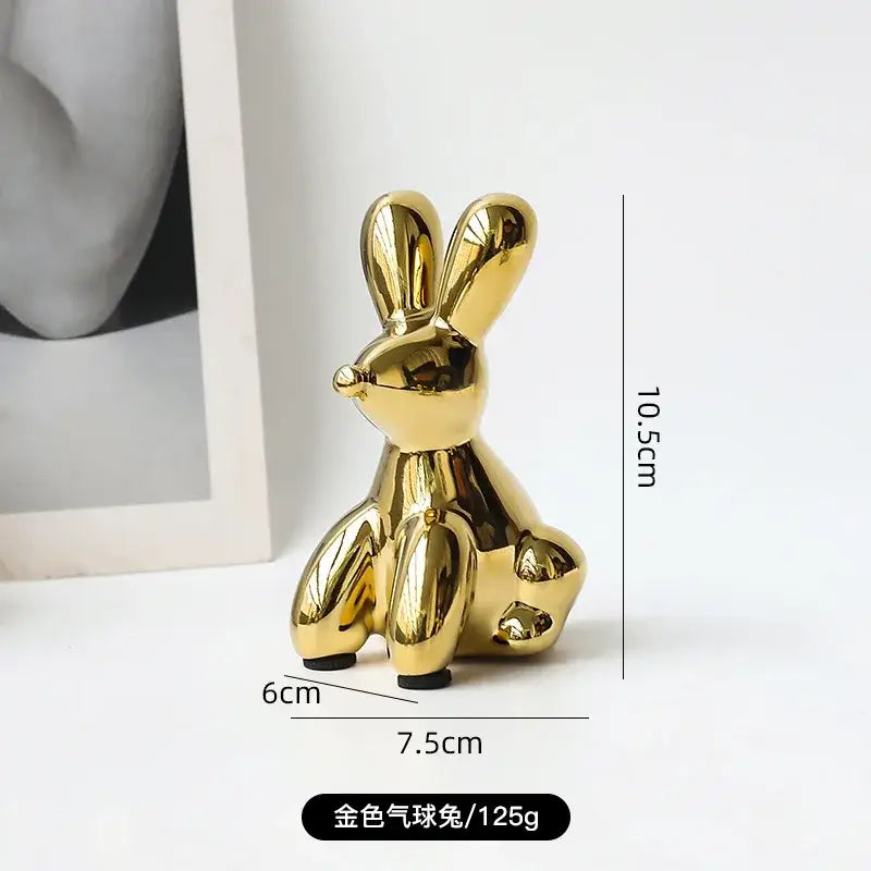 Golden porcelain balloon animal desk ornament living room decor