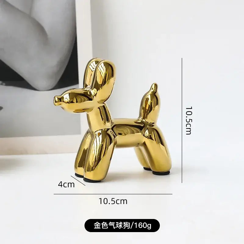 Golden porcelain balloon animal desk ornament living room decor