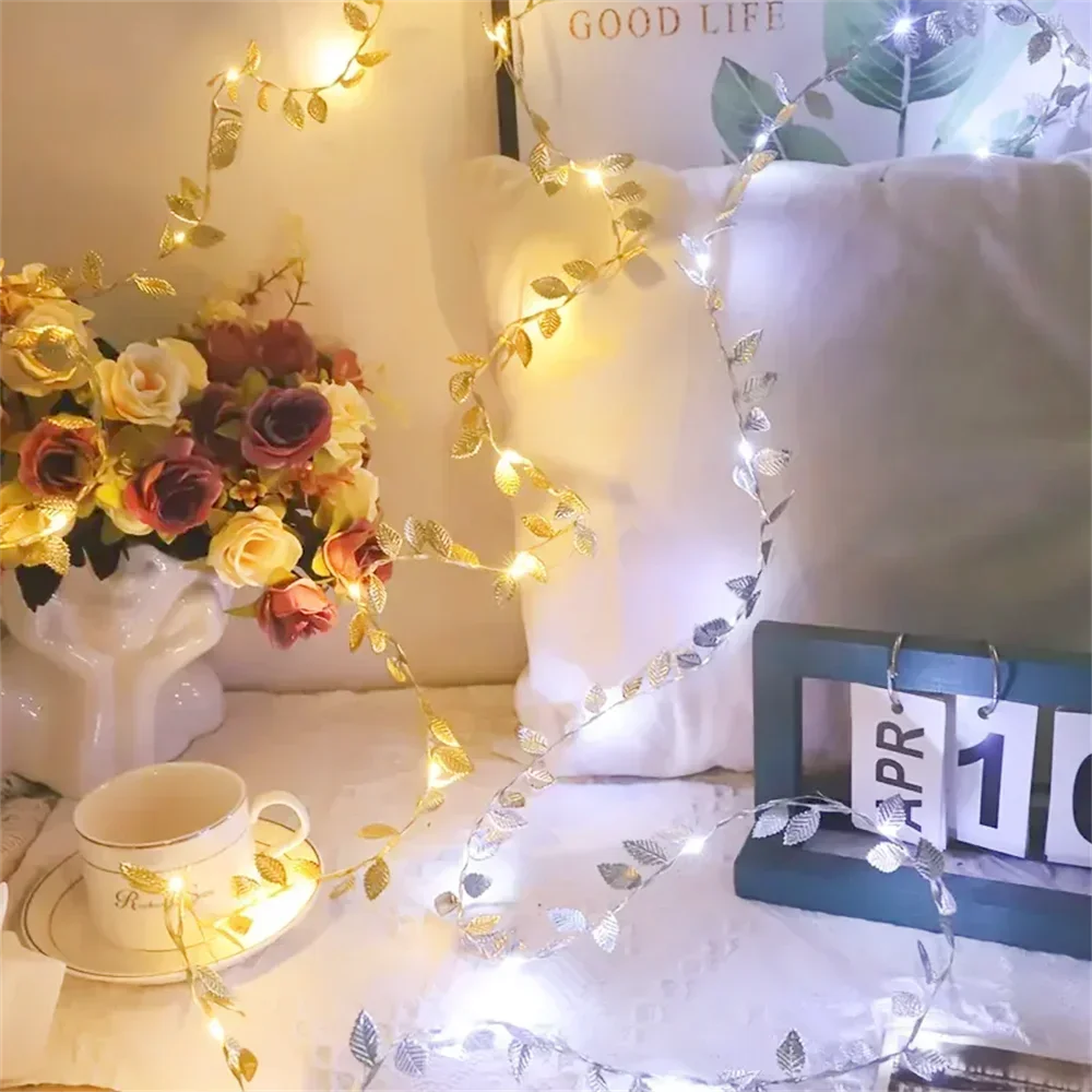 DecorBites™ Golden Silver Leaf Fairy Lights for Events