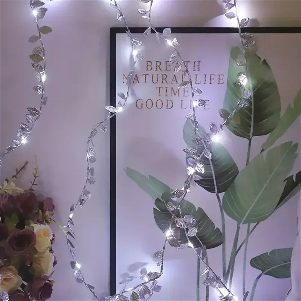 DecorBites™ Golden Silver Leaf Fairy Lights for Events