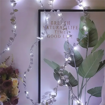 DecorBites™ Golden Silver Leaf Fairy Lights for Events