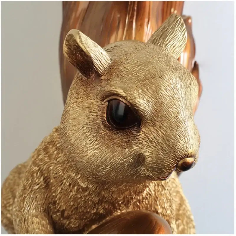 Golden squirrel cute squirrel wall lamps bedroom crystal globe decor